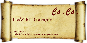 Csáki Csenger névjegykártya